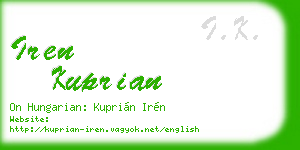 iren kuprian business card